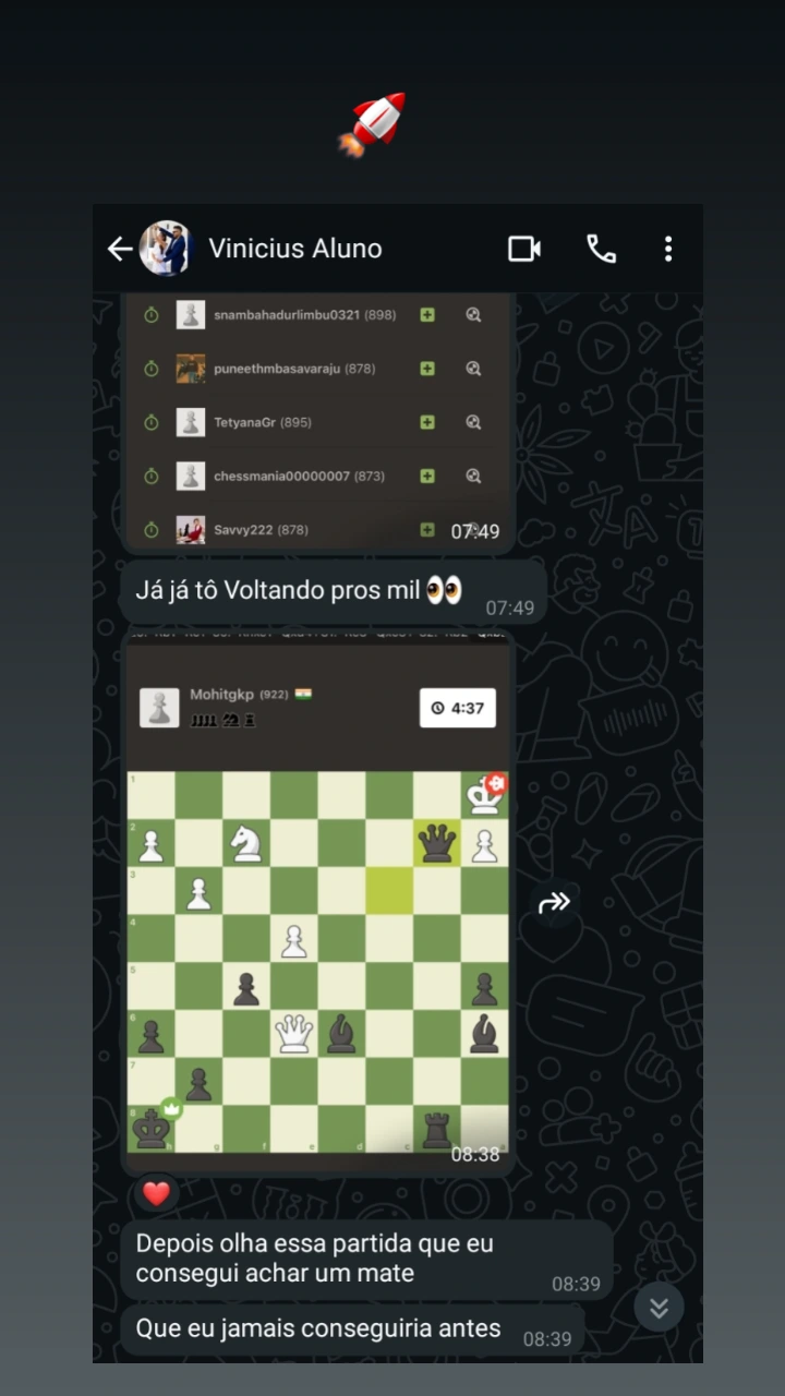 Feedback aluno whatsapp